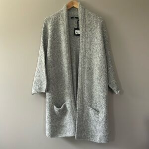 NWT Jarbo‎ Pocket Cardigan Alpaca Wool Heathered Gray Sz 1 (US Size 8-12)
